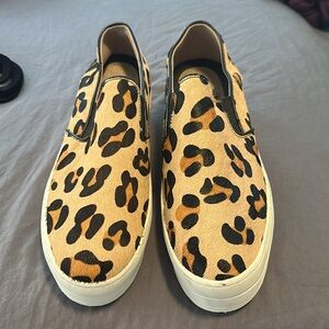 Leopard Skechers Platform Slip Ons size 10
